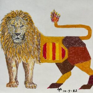 Lion in Colored Pencil