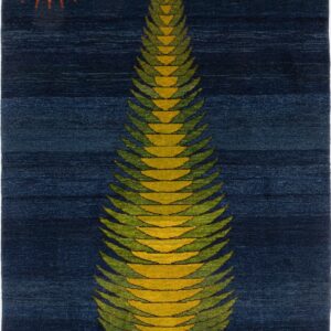 Lady Sun “Khorshid Khanum" and Cypress Tree on Navy Carpet