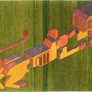 Disassembled Lion on Green Carpet