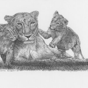 Persian Lioness and Cubs