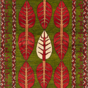 9 Red and White Cypress Trees on Green Carpet