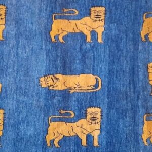 Yellow Lions on Blue Carpet