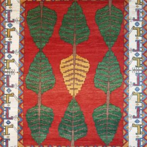 9 Cypress Trees on Red and White Carpet