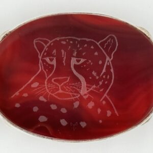 Cheetah Engraving - Red