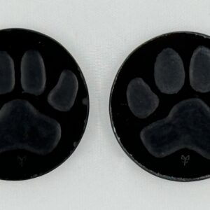 Lion Paw Prints Engraving - Black