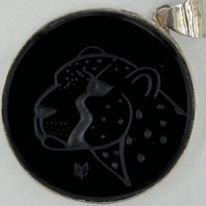 Cheetah Engraving - Black Onyx