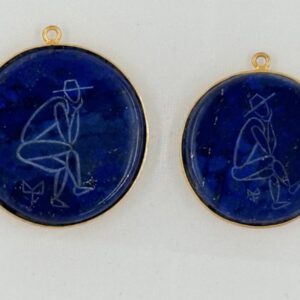 Man Thinking Engraving - Blue