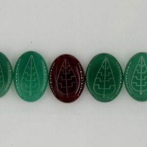 3 Cypress Trees Engraving - Green and Maroon