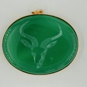 Gazelle Engraving - Green
