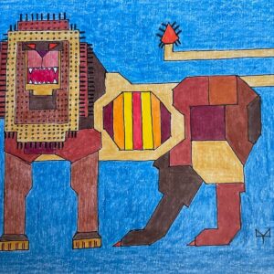 Lion in Colored Pencil
